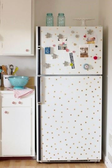 decorate fridge - polka dot fridge